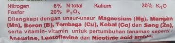 pupuk gandasil B dengan vitamin tambahannya